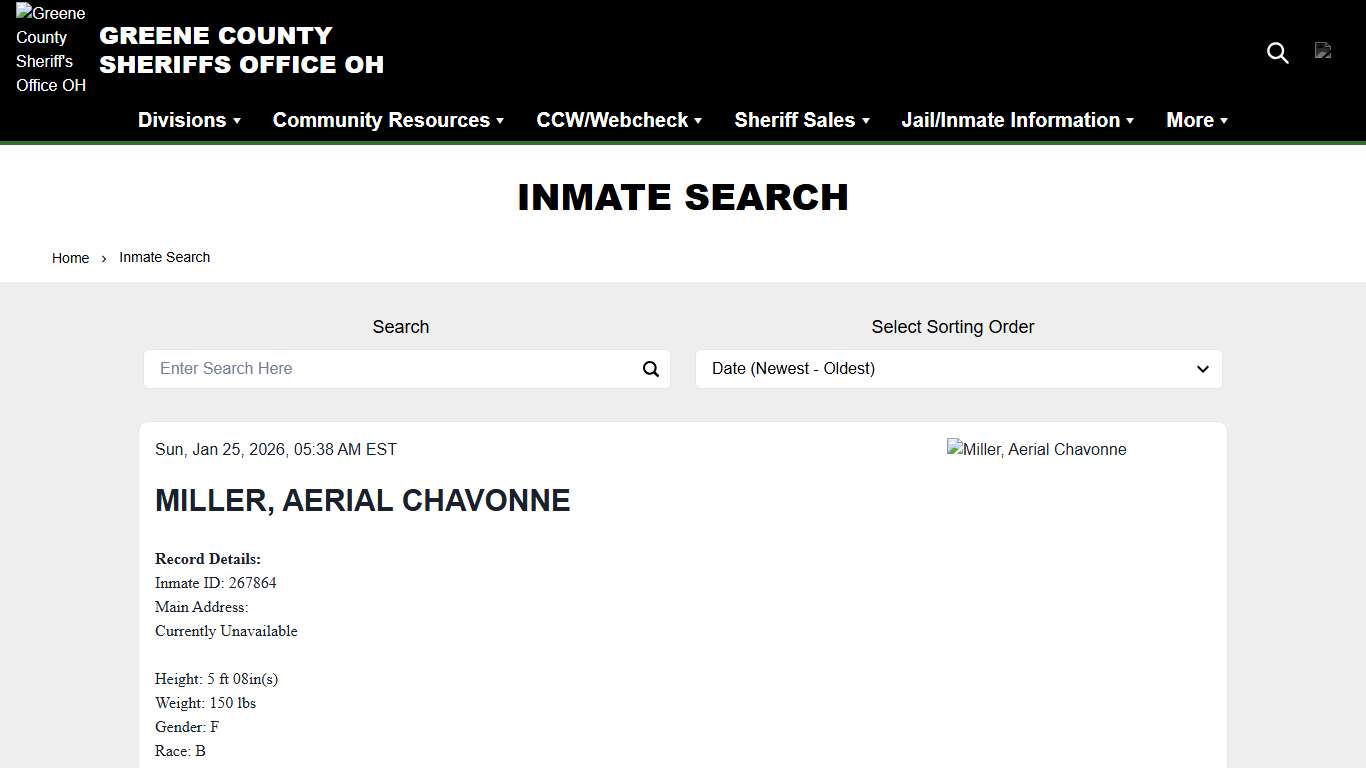 Inmate Search Greene County Sheriff's Office OH